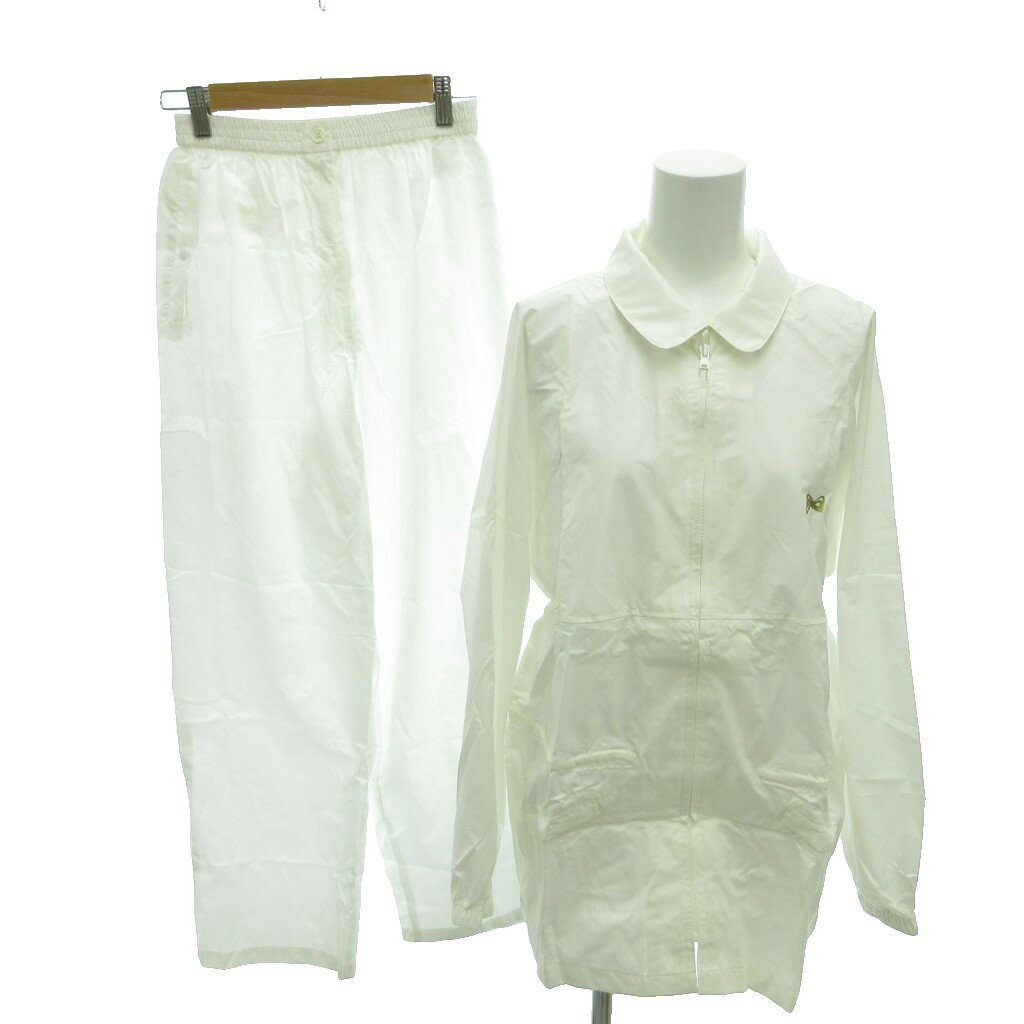 【中古】ジェフリー ビーン Geoffrey Beene 美品 セットアップ ジャケット パンツ ウエストゴム プリント M 白 ホワイト /YJ ■GY61 レディース 【ベクトル 古着】 260130
