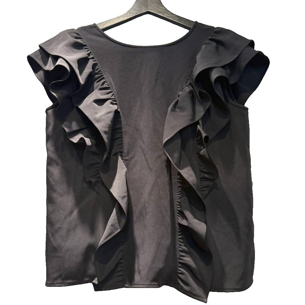 【中古】スナイデル SNIDEL タンクトップ ノースリーブ フリル 1 黒 ブラック ■GY61 レディース 【ベクトル 古着】 260117(4.0)