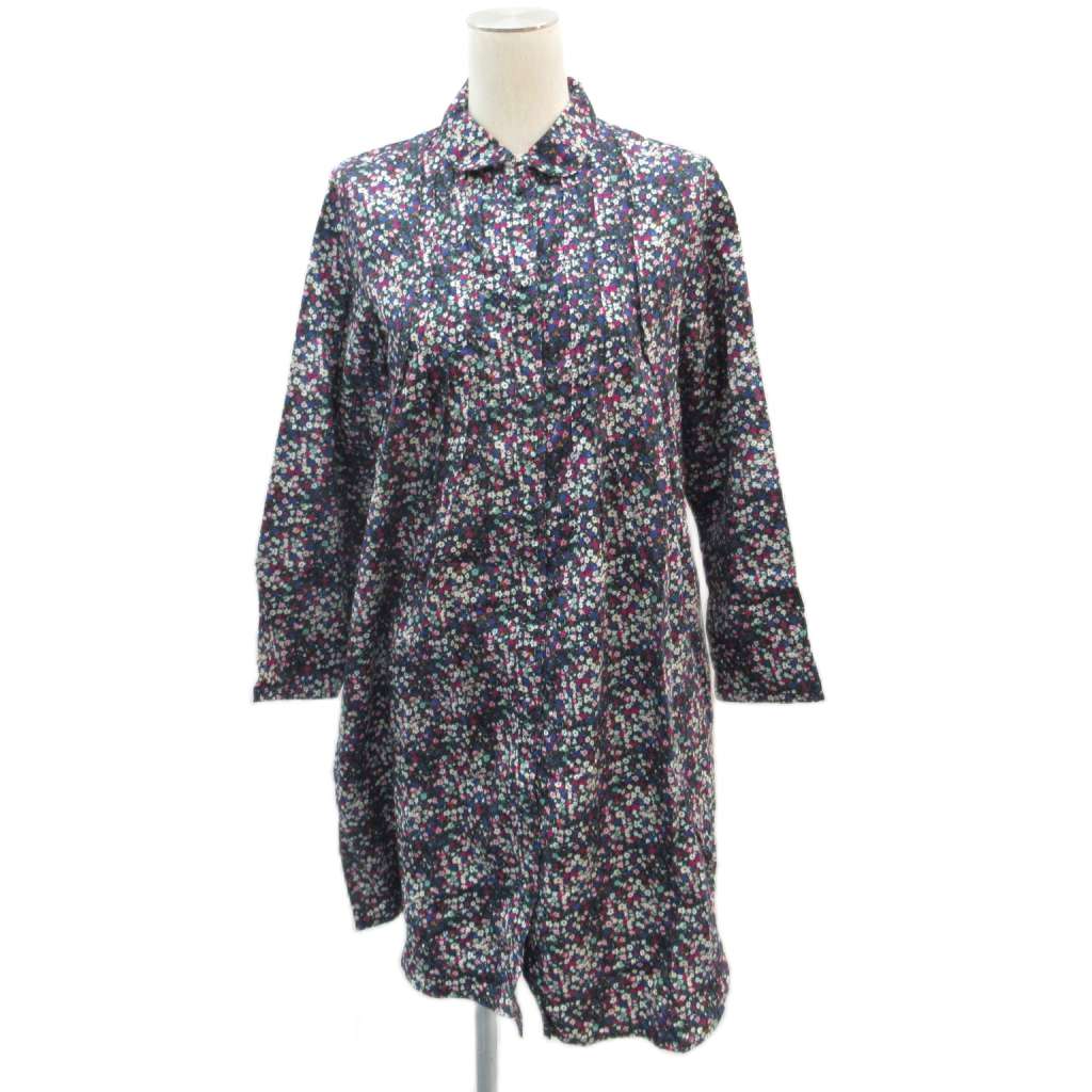 【中古】ポール&ジョー シスター PAUL&JOE SISTER シャツワンピース ひざ丈 M マルチカラー 小花柄 長袖 /SY16 ■GY58 レディース 【ベ..