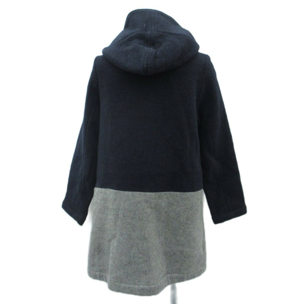 【中古】アンドロッタ &Lotta コート ロング丈 ウール アンゴラ混 38 M 紺 フード付き バイカラー /SY59 ■GY58 レディース 【ベクトル 古着】 260127 2