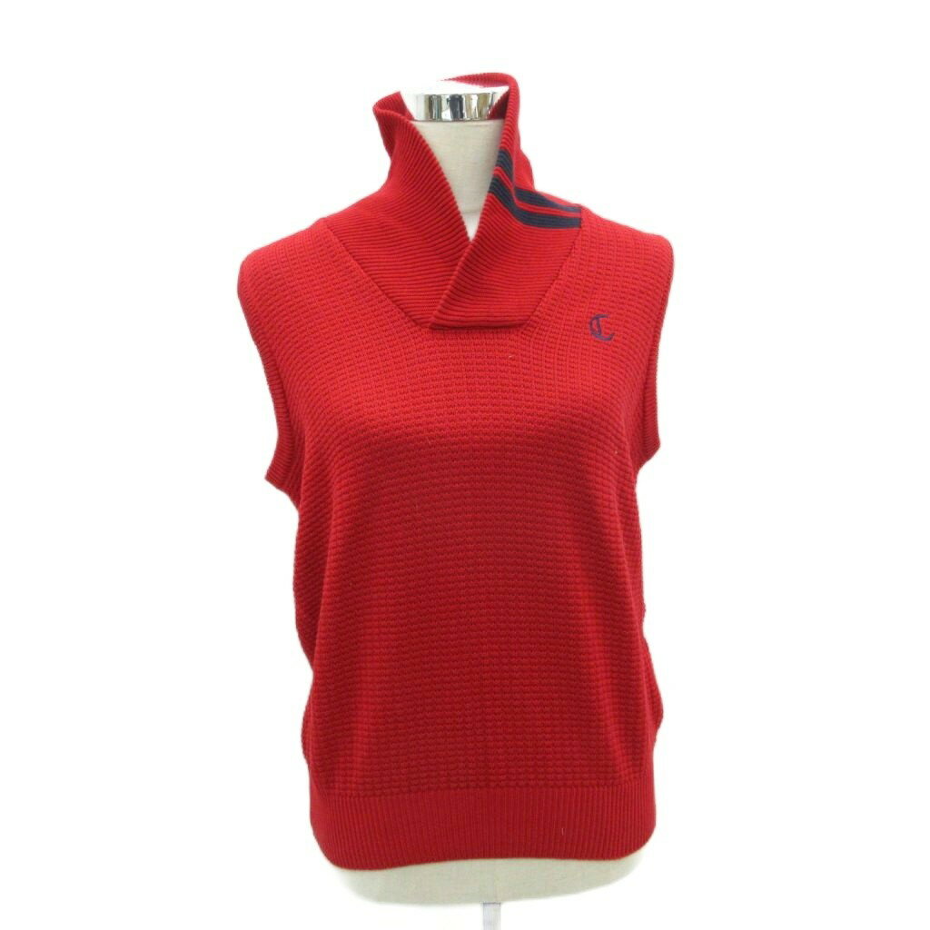 【中古】キャロウェイ CALLAWAY ゴルフウエア ニットベスト L 赤 レッド Vネック ...