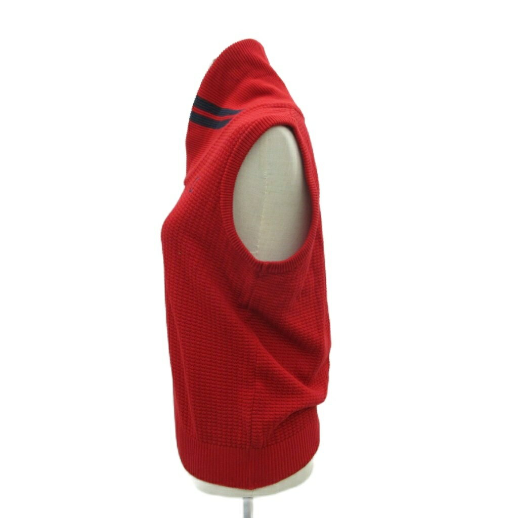 【中古】キャロウェイ CALLAWAY ゴルフウエア ニットベスト L 赤 レッド Vネック ...
