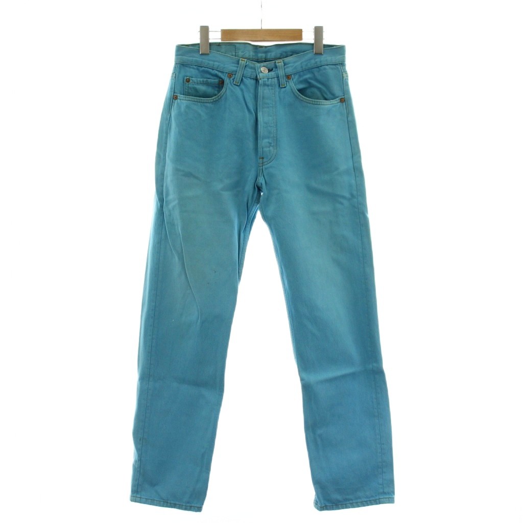 【中古】リーバイス Levi's デニム ジーンズ W32 501xx 青 水色 ライトブルー 無地 ボタンフライ ストレート /GR ■GY58 メンズ 【ベクトル 古着】 260130
