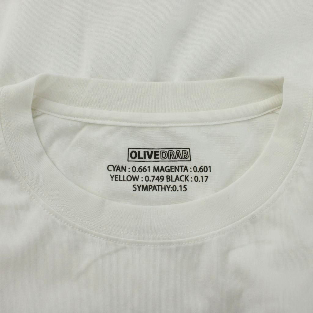 【中古】ベー・セーストック B.C STOCK OLIVEDRAB Tシャツ L 白 ホワイト 半袖 ドローストリング裾 ラウンドネック ロゴプリント /GR ■GY58 メンズ 【ベクトル 古着】 260127
