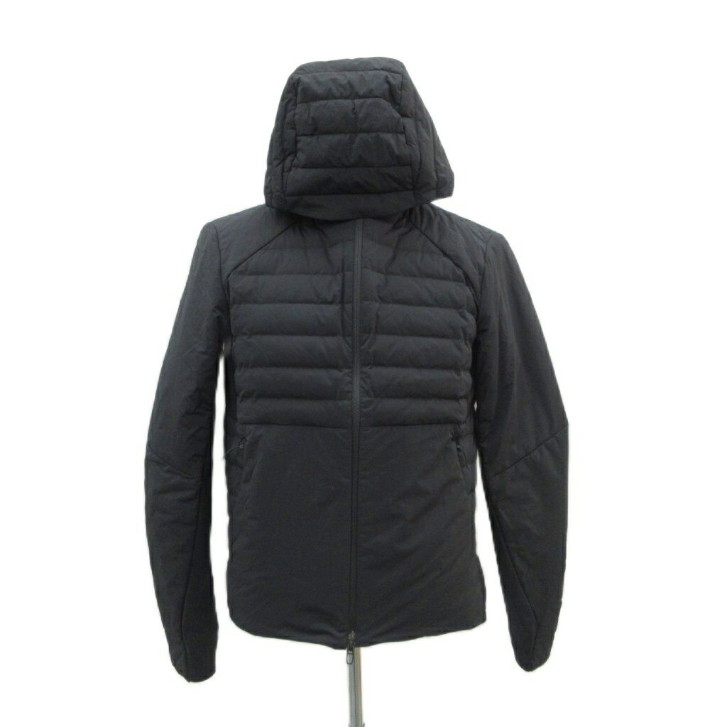 【中古】ルルレモン lululemon ダウンジャケット M 黒 ブラック フード付き ジップアップ ミドル丈 /YS34 ■GY58 メンズ 【ベクトル 古着】 260130