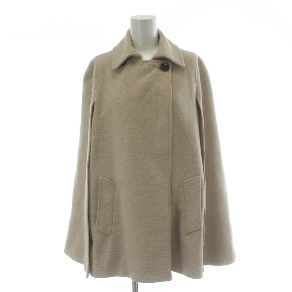 【中古】ザラ ZARA ケープコート ポンチョ XS ベージュ 無地 テーラードカラー 袖なし アウター /PP ■GY58 レディース 【ベクトル 古着】 260128
