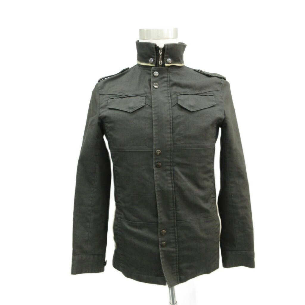 【中古】メイルアンドコー MALE＆CO. ミリタリージャケット 上着 ミドル丈 M グレー スタンドカラー /SY56 ■GY58 メンズ 【ベクトル 古着】 260203