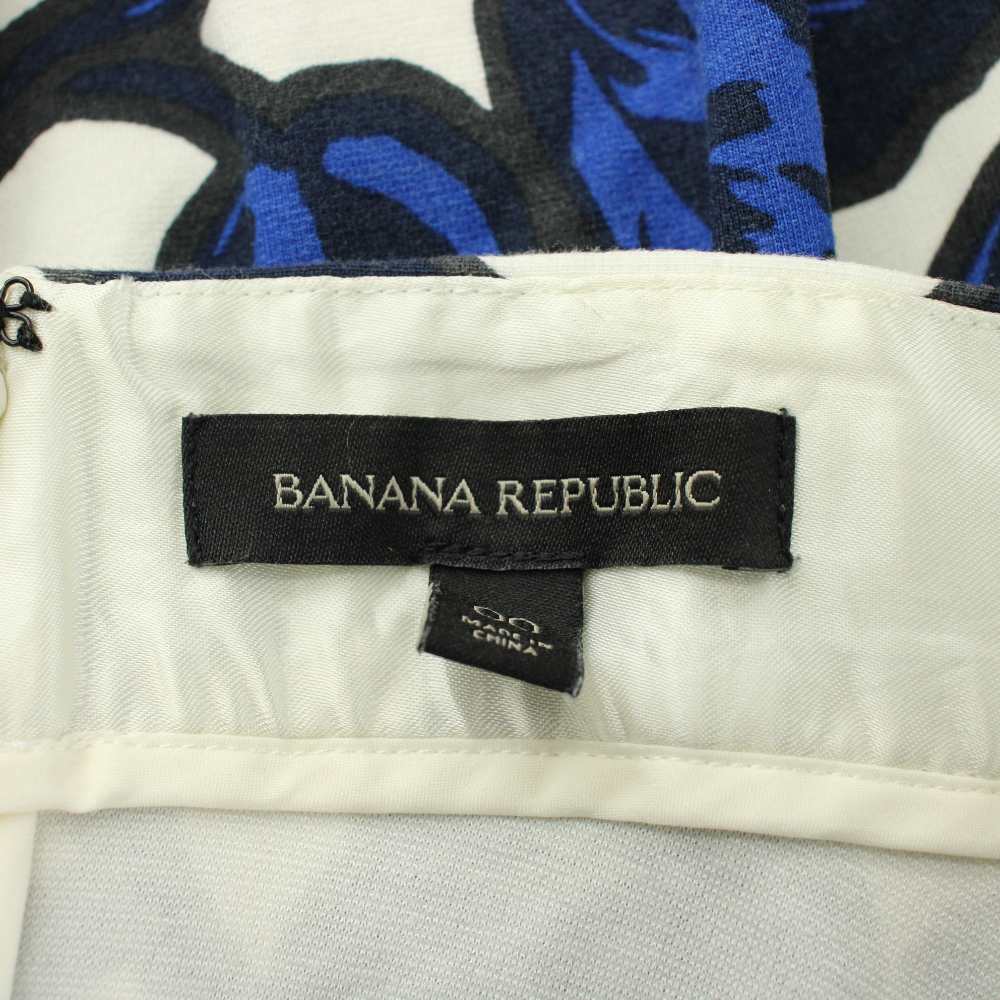 【中古】バナナリパブリック BANANA REPUBLIC フレアスカート ロング 総柄 00 青 ブルー 白 ホワイト /XZ ■GY58 レディース 【ベクトル 古着】 260201