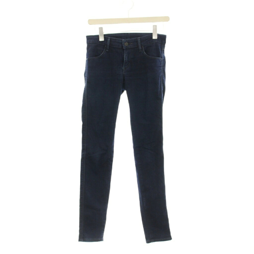 【中古】リー LEE デニム パンツ ストレッチ S 青 ブルー 無地 スキニーフィット フルレングス /LP ■GY60 レディース 【ベクトル 古着】 260205