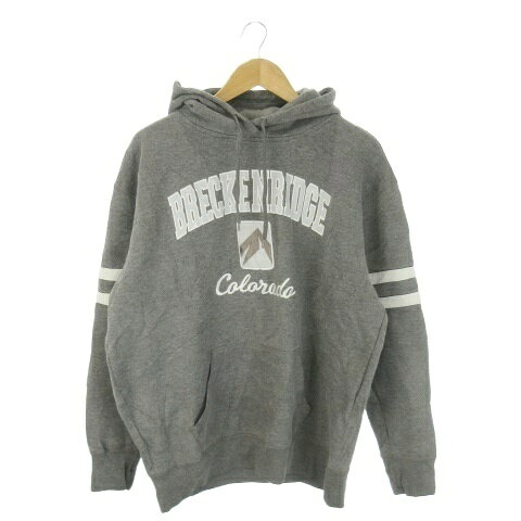 Rakuten - 【中古】Outfitter Trading Co. プルパーカー L グレー フード付き ロゴプリント ライン入り 長袖 アウトドア /AO13 ■GY58 メンズ 【ベクトル 古着】 260204