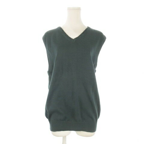 【中古】未使用品 コムサイズム COMME CA ISM ニットベスト M 緑 グリーン 無地 Vネック ノースリーブ /CK40 ■GY58 レディース 【ベクトル 古着】 260204(4.0)