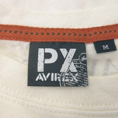 【中古】アヴィレックス AVIREX PX AVIREX Tシャツ M 白 ホワイト ロゴプリント 半袖 ラウンドネック /MN12 ■GY58 メンズ 【ベクトル 古着】 260205