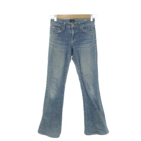 乐天商城 - 【中古】サムシング something Vienus Jean デニム ジーンズ 26×32 青 ブルー インディゴ 色落ち加工 フレアシルエット フルレングス /MN16 ■GY58 レディース 【ベクトル 古着】 260205