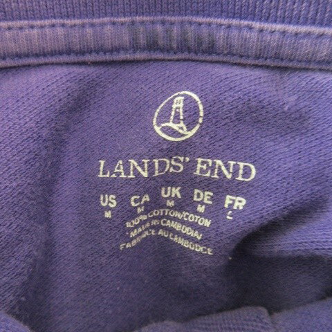 【中古】ランズエンド LANDS' END ポロシャツ M 紫 パープル 鹿の子 Hanalani Schools 半袖 ロゴ刺繍 /CK11 ■GY58 メンズ 【ベクトル 古着】 260209