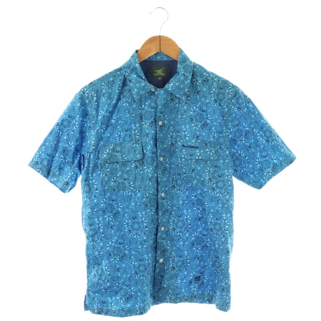 Other - 【中古】ヘンリーコットンズ HENRY COTTON'S 総柄シャツ 花柄 半袖 M ブルー /CX ■GY60 メンズ 【ベクトル 古着】 260204