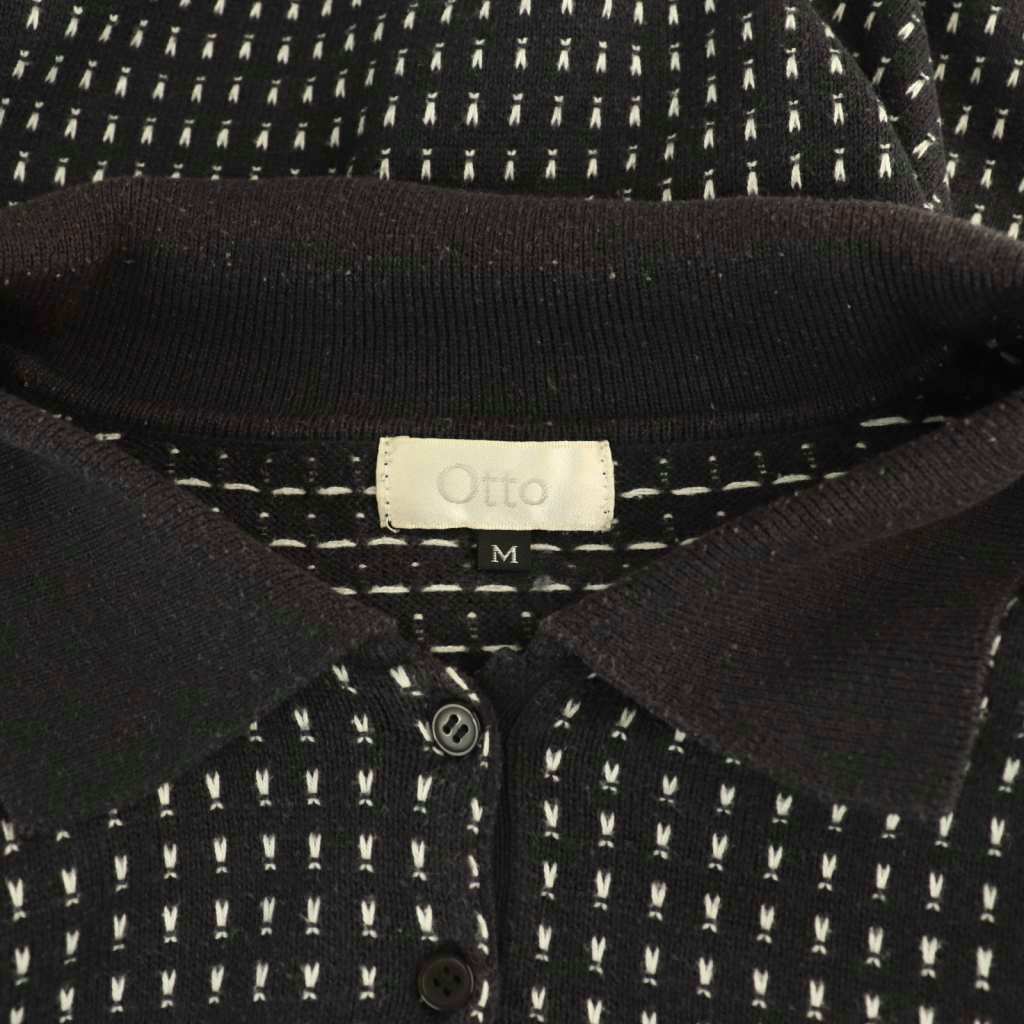 【中古】オットー OTTO ポロシャツ ニット 長袖 M ダークネイビー ホワイト /ES ■GY60 レディース 【ベクトル 古着】 260207