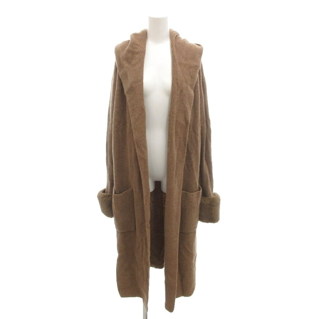 【中古】ミラオーウェン Mila Owen 袖口エコファー片畦ニットカーディガン ガウン ボタンレス ロング丈 1 茶 ブラウン /YJ ■ECC001 レディース 【ベクトル 古着】 260328 auc-vector-20835657 ブランド古着の買取販売ベクトル パッケージ画像
