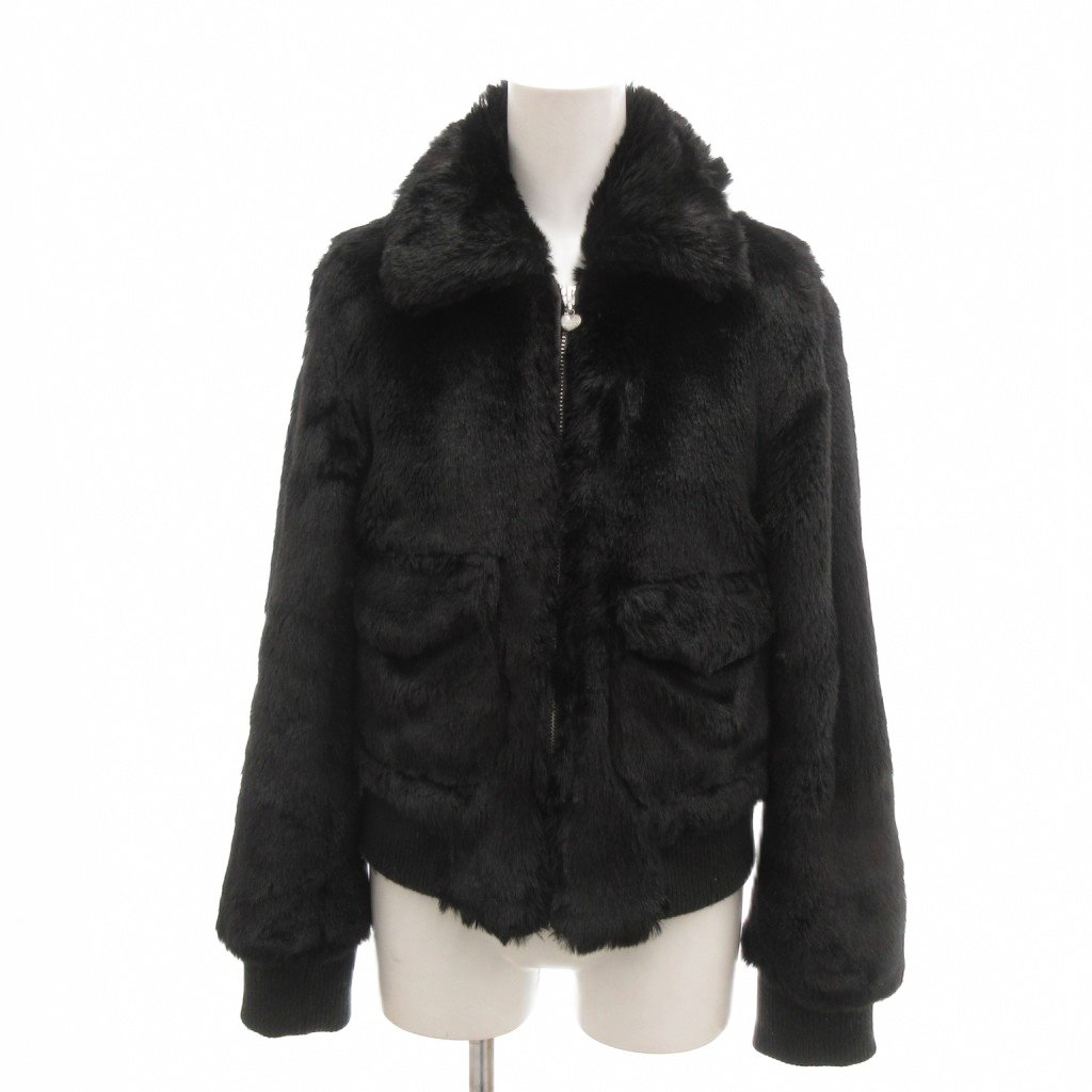 乐天商城 - 【中古】トミーガール tommy girl フェイクファージャケット ブルゾン ショート丈 M 黒 ブラック /YJ ■ECC001 レディース 【ベクトル 古着】 260330