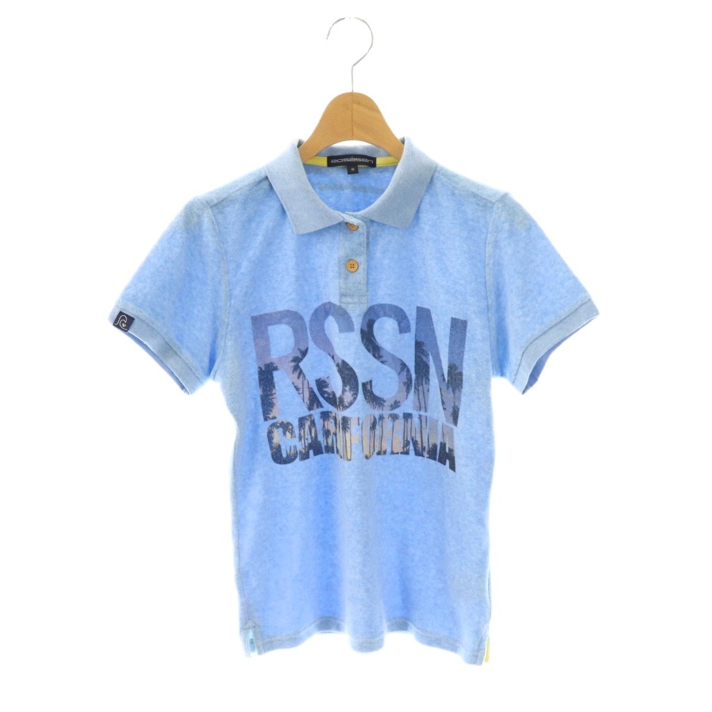 【中古】ロサーセン ROSASEN ポロシャツ 半袖 M ライトブルー マルチカラー /DO ■GY60 レディース 【ベクトル 古着】 260209