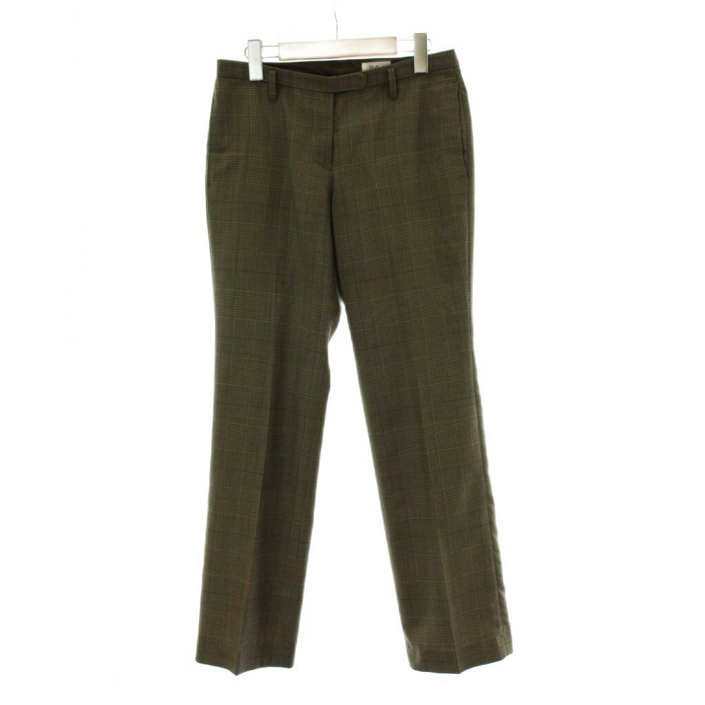 樂天商城 - 【中古】ノーリーズ Nolley's パンツ ウール 38 茶 ブラウン チェック柄 フルレングス スラックス センタープレス /PP ■GY60 レディース 【ベクトル 古着】 260211