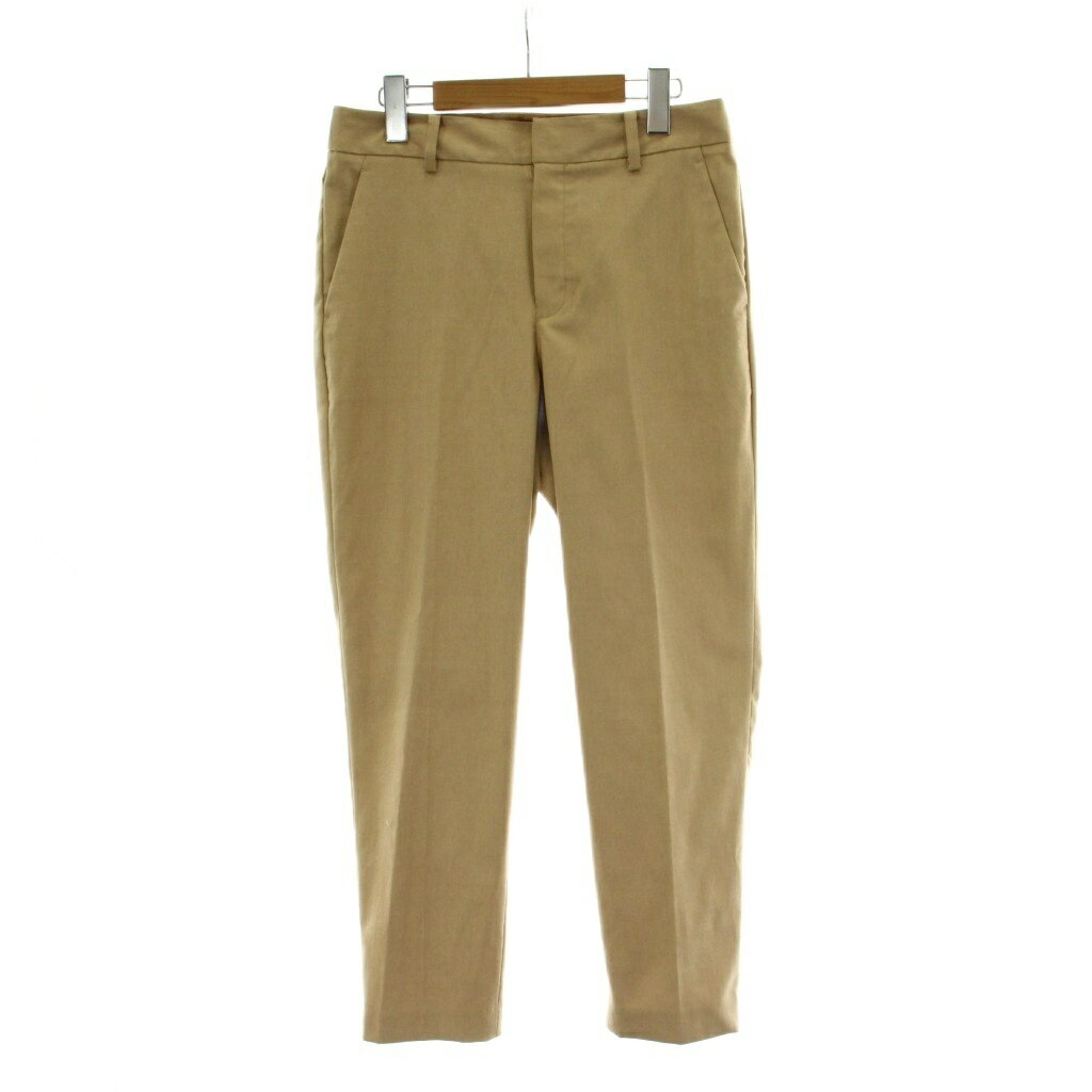 【中古】ユナイテッドアローズ UNITED ARROWS テーパードパンツ スラックス 麻 リネン 40 ベージュ 無地 フルレングス ベルトループ /PP ■GY60 レディース 【ベクトル 古着】 260206