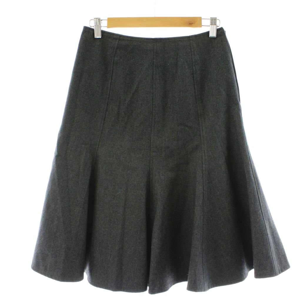 【中古】ユキトリイ YUKI TORII スカート ひざ丈 ウール 38 グレー フレア /GP ■GY60 レディース 【ベクトル 古着】 260211
