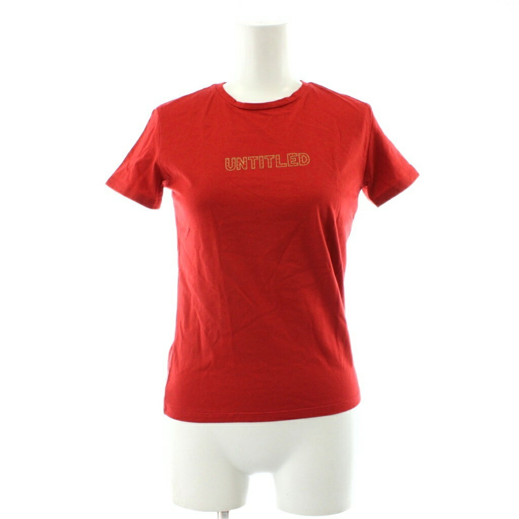 樂天商城 - 【中古】未使用品 アンタイトル UNTITLED タグ付き Tシャツ 2 赤 レッド ロゴプリント 半袖 /GP ■GY60 レディース 【ベクトル 古着】 260212