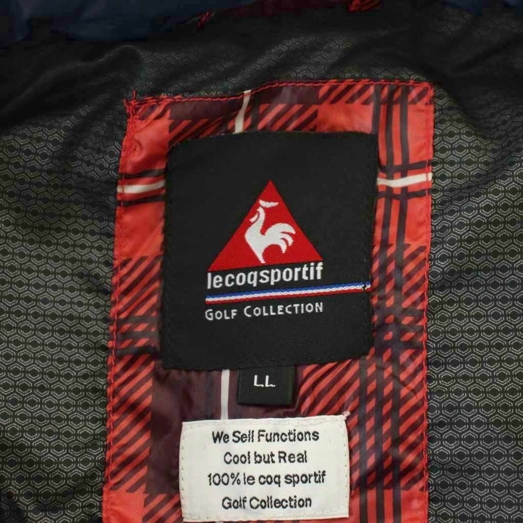 【中古】ルコックスポルティフ le coq sportif ダウンベスト LL 赤 レッド チェック柄 スタンドカラー 袖なし /LP ■GY60 メンズ 【ベクトル 古着】 260211