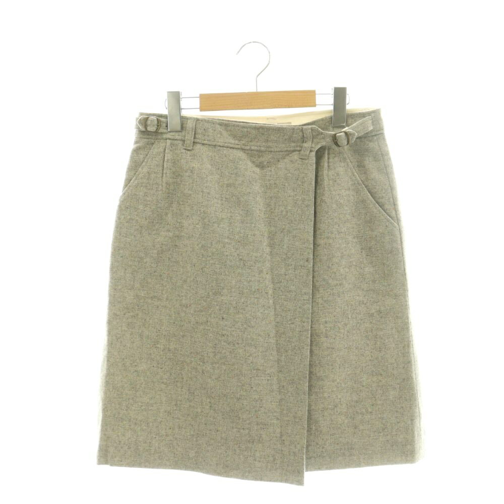 【中古】ヒューマンウーマン HUMAN WOMAN ラップスカート ひざ丈 2 グレー /DF ■ECB001 レディース 【ベクトル 古着】 260210