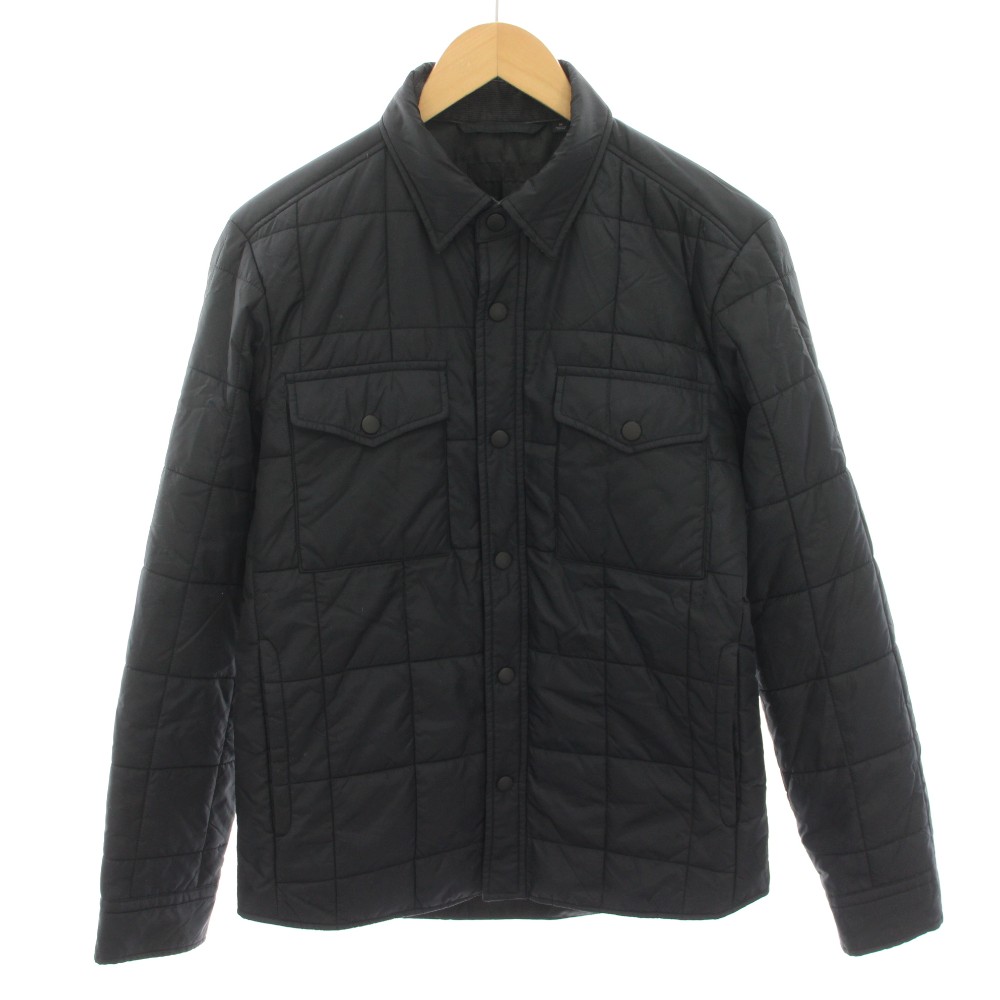 Rakuten - 【中古】ユニクロ UNIQLO ナイロンキルティングシャツジャケット ブルゾン 中綿ジャケット アウター M 黒 ブラック 313-073566 /YT ■ECB001 メンズ 【ベクトル 古着】 260210