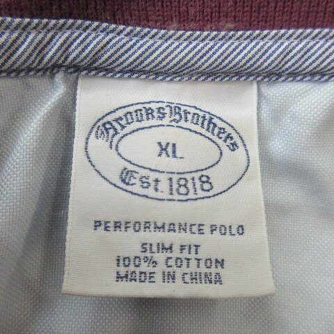 【中古】ブルックスブラザーズ BROOKS BROTHERS ポロシャツ XL 紫 パープル 長袖 ボーダー柄 /AO34 ■ECD001 メンズ 【ベクトル 古着】 260225
