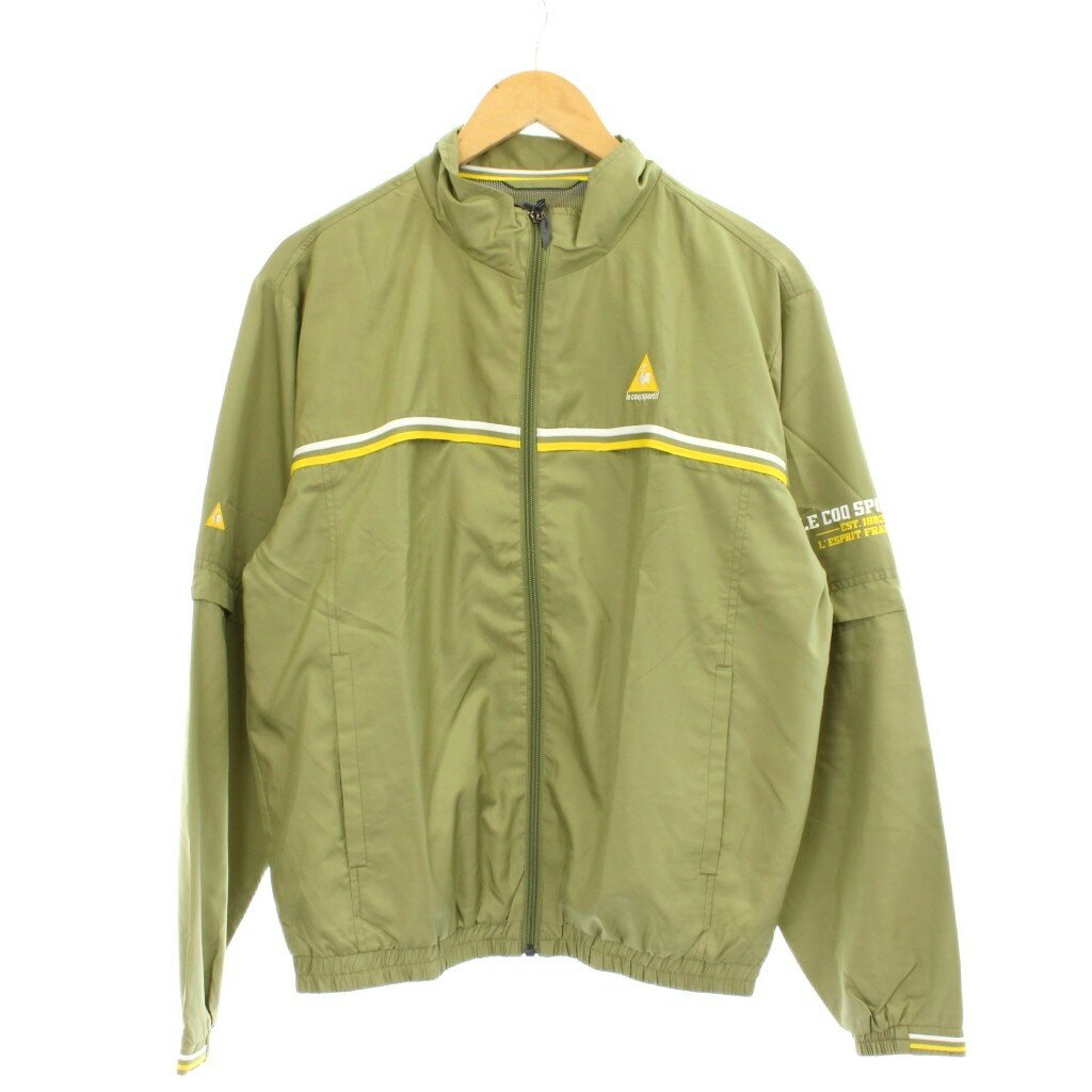 TAKEO KIKUCHI SPORT - 【中古】未使用品 タグ付き ルコックスポルティフ ゴルフコレクション le coq sportif GOLF COLLECTION ジャケット 上着 M カーキ 長袖 ロゴプリント ス/GP ■ECD001 メンズ 【ベクトル 古着】 260217
