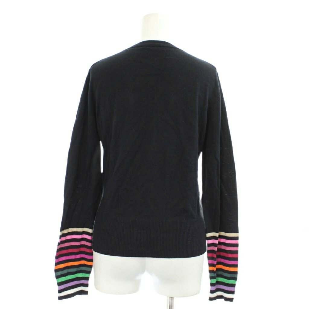 【中古】マレーラ MARELLA ニット M 黒 ブラック 長袖 マルチカラーボーダー /GP ■ECD001 レディース 【ベクトル 古着】 260220