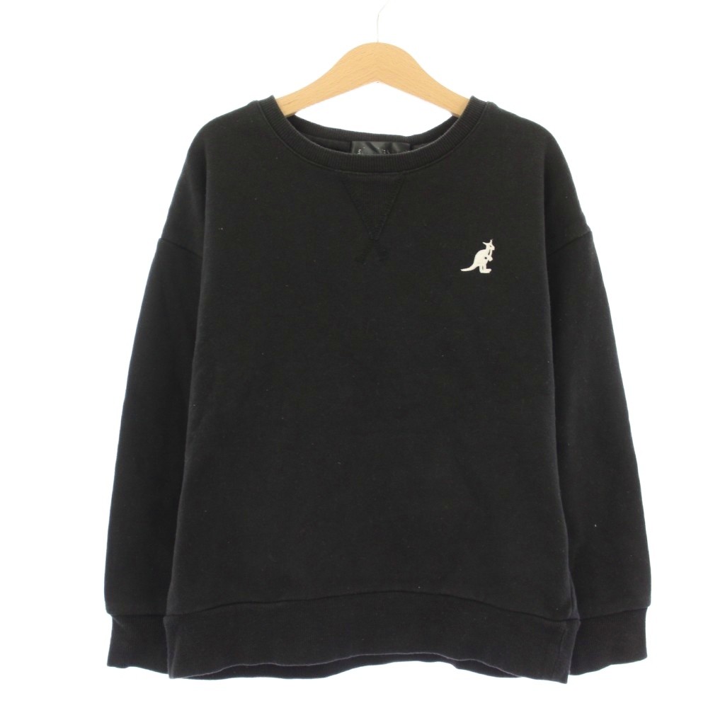 【中古】カンゴール KANGOL スウェット トレーナー 130cm 黒 ブラック 長袖 クルー...