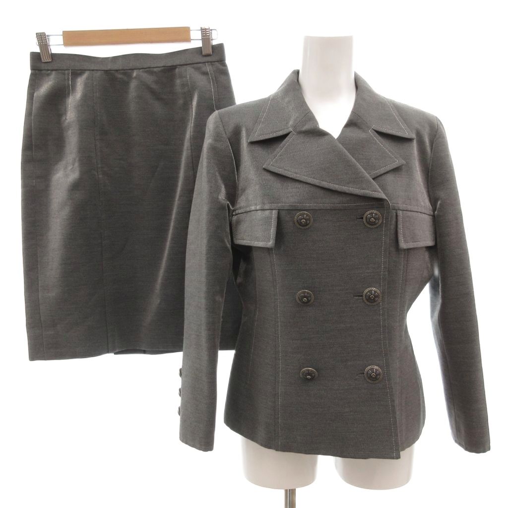 グレー ストライプ スカートスーツ　銀座マギー　サイズ40 MAGGY - Suit（セットアップ）｜銀座マギー公式通販サイト