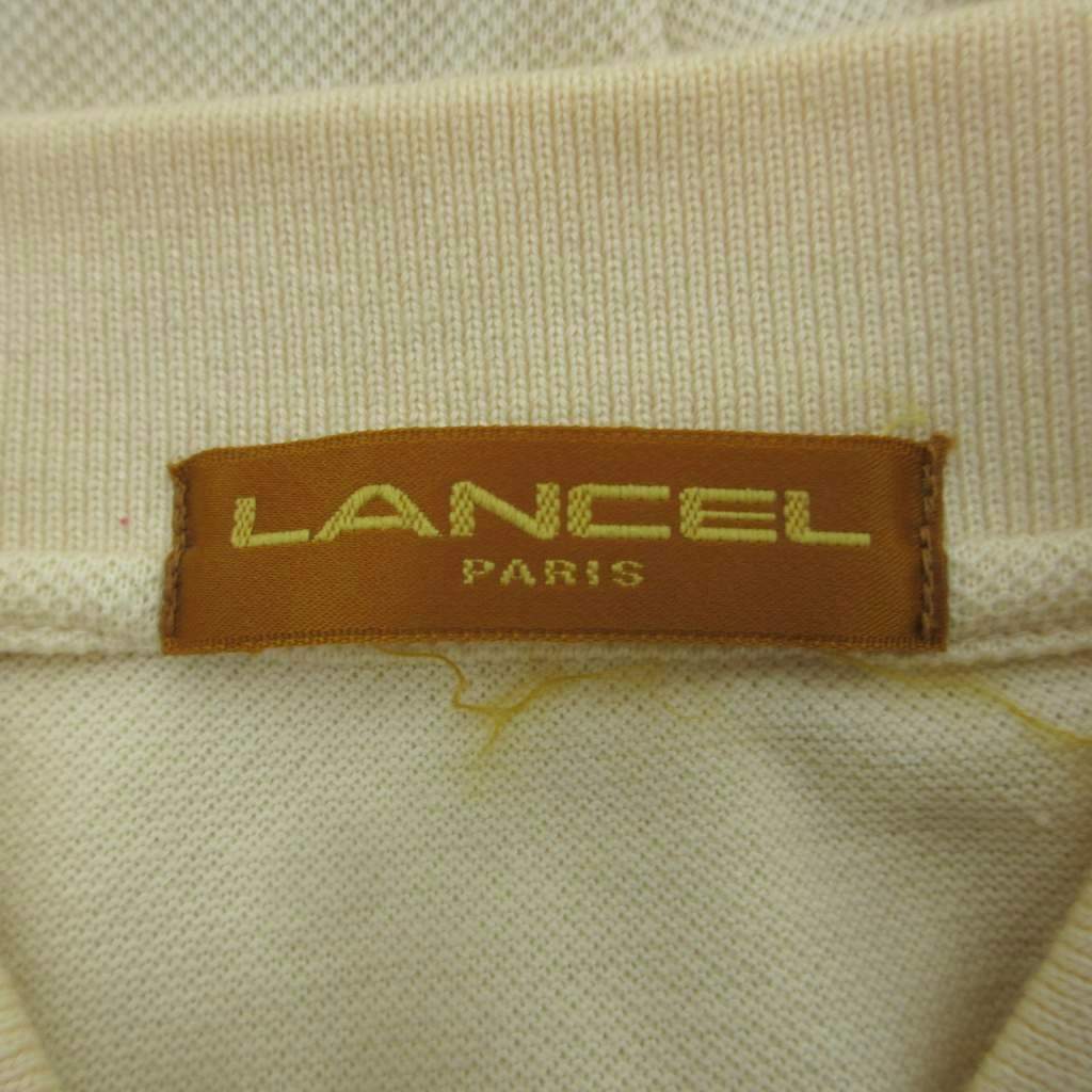 【中古】ランセル LANCEL ポロシャツ 半袖 ポロカラー L ライトベージュ 刺繍 /SY18 ■ECA001 メンズ 【ベクトル 古着】 260309