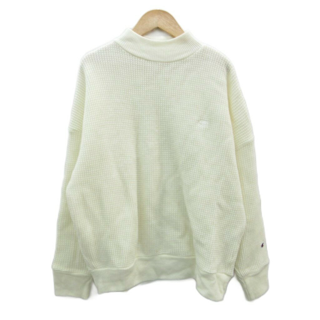 Three-Quarter Knit - 【中古】チャンピオン CHAMPION ニット セーター ウール M 白 ワッフル地 モックネック 長袖 /SM23 ■ECA001 レディース 【ベクトル 古着】 260306