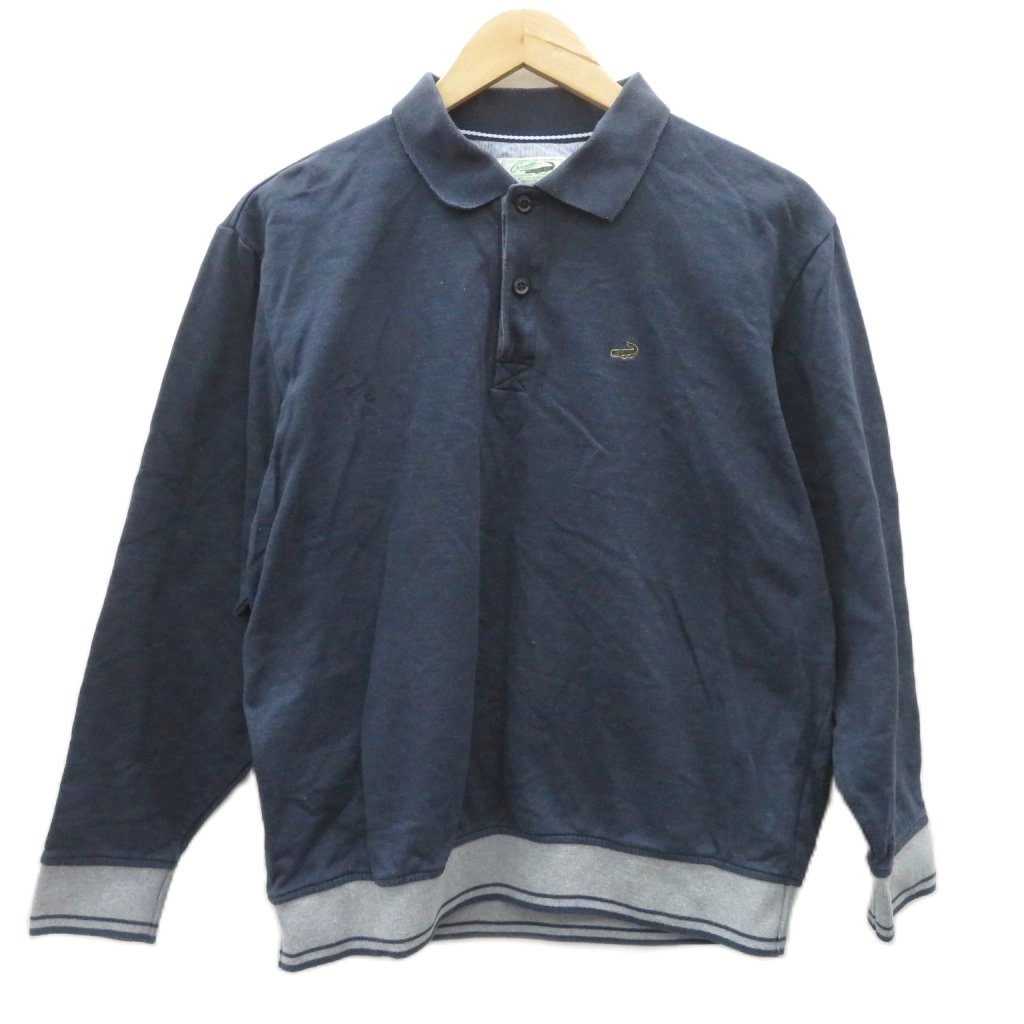 【中古】クロコダイル CROCODILE ポロシャツ L 紺 ネイビー 長袖 厚手 /YS11 ■ECB001 メンズ 【ベクトル 古着】 260316