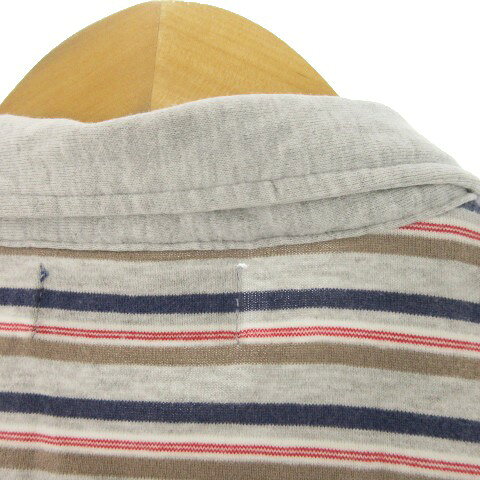 【中古】ビームス BEAMS ポロシャツ M グレー ストライプ柄 襟付き 半袖 /AO29 ■ECA002 メンズ 【ベクトル 古着】 260311