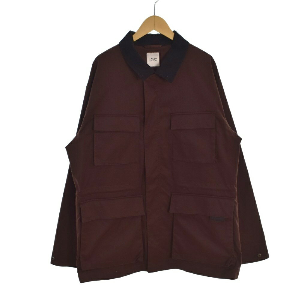 【中古】タケオキクチ TAKEO KIKUCHI ダントツ撥水(R) ブルゾン ジップアップ 無地 コーデュロイ切替 マルチポケット 4 茶 ブラウン BA931-53020 ■ECB001 メンズ 【ベクトル 古着】 260317