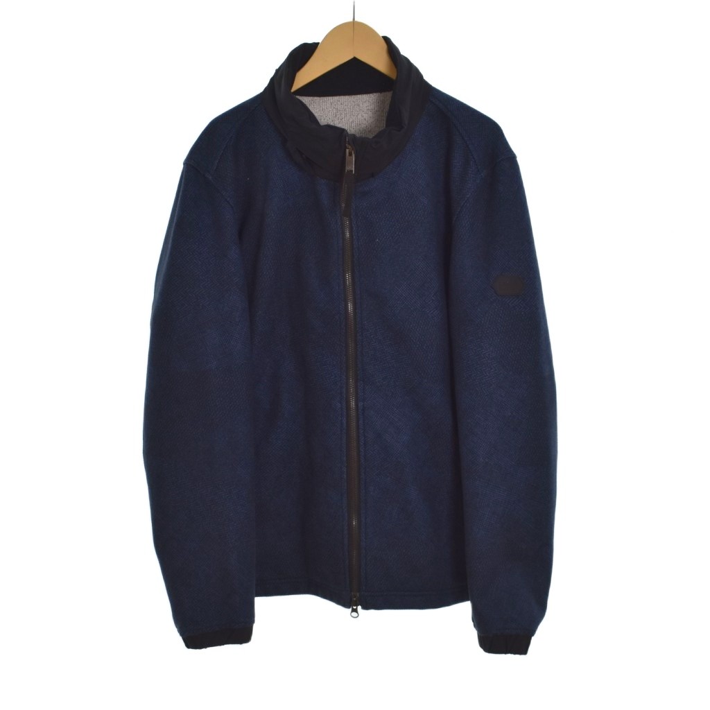 【中古】タケオキクチ TAKEO KIKUCHI ダウンファブリック パッチワーク 2way ブルゾン フード付き 紺 ネイビー BB931-55350 ■ECB001 メンズ 【ベクトル 古着】 260318