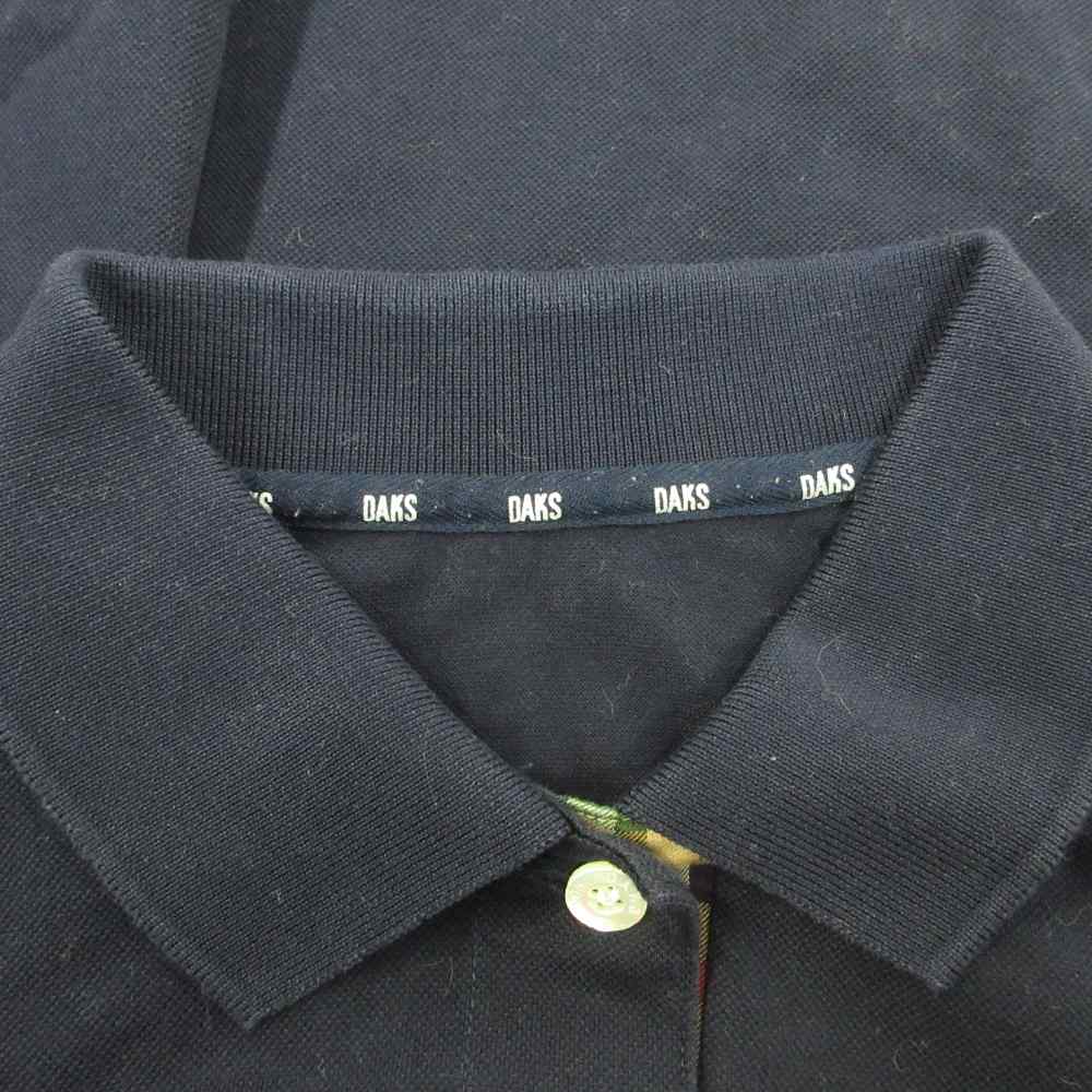 【中古】ダックス DAKS ポロシャツ 半袖 ロゴ 刺繍 M 紺 ネイビー /XZ ■ECD001 レディース 【ベクトル 古着】 260308