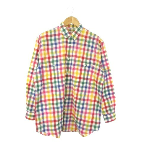 樂天商城 - 【中古】パパス Papas WORLD TOUR シャツ M マルチカラー チェック柄 レギュラーカラー 長袖 /AO3 ■ECC002 メンズ 【ベクトル 古着】 260318