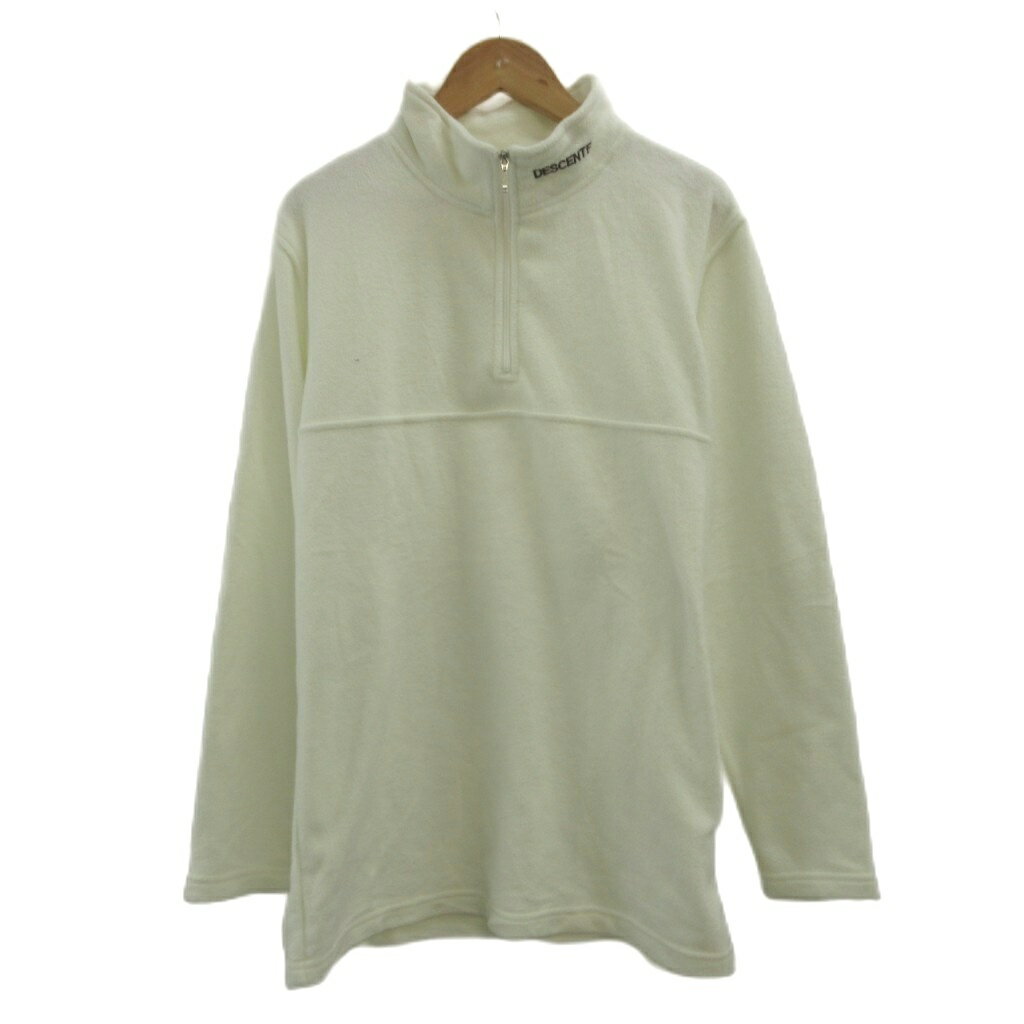【中古】デサント DESCENTE フリース ハーフジップ プルオーバー M 白 ホワイト 長袖 スタンドカラー トップス /PP ■ECA003 レディース 【ベクトル 古着】 260323