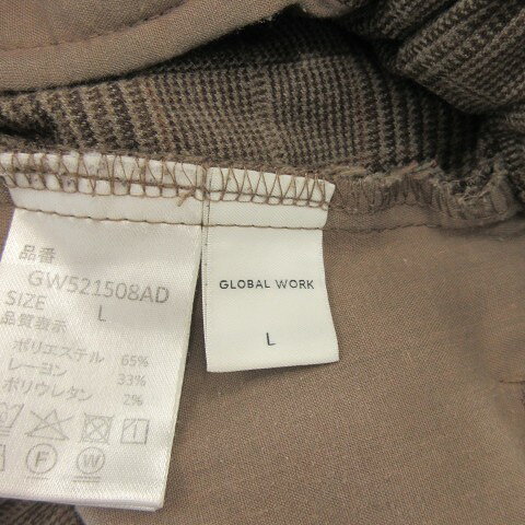 【中古】グローバルワーク GLOBAL WORK ワイドパンツ イージー L 茶 ブラウン チェック柄 タック入り /AH26 ■GY70 レディース 【ベクトル 古着】 260330 auc-vector-20831188 ブランド古着の買取販売ベクトル サンプル画像3