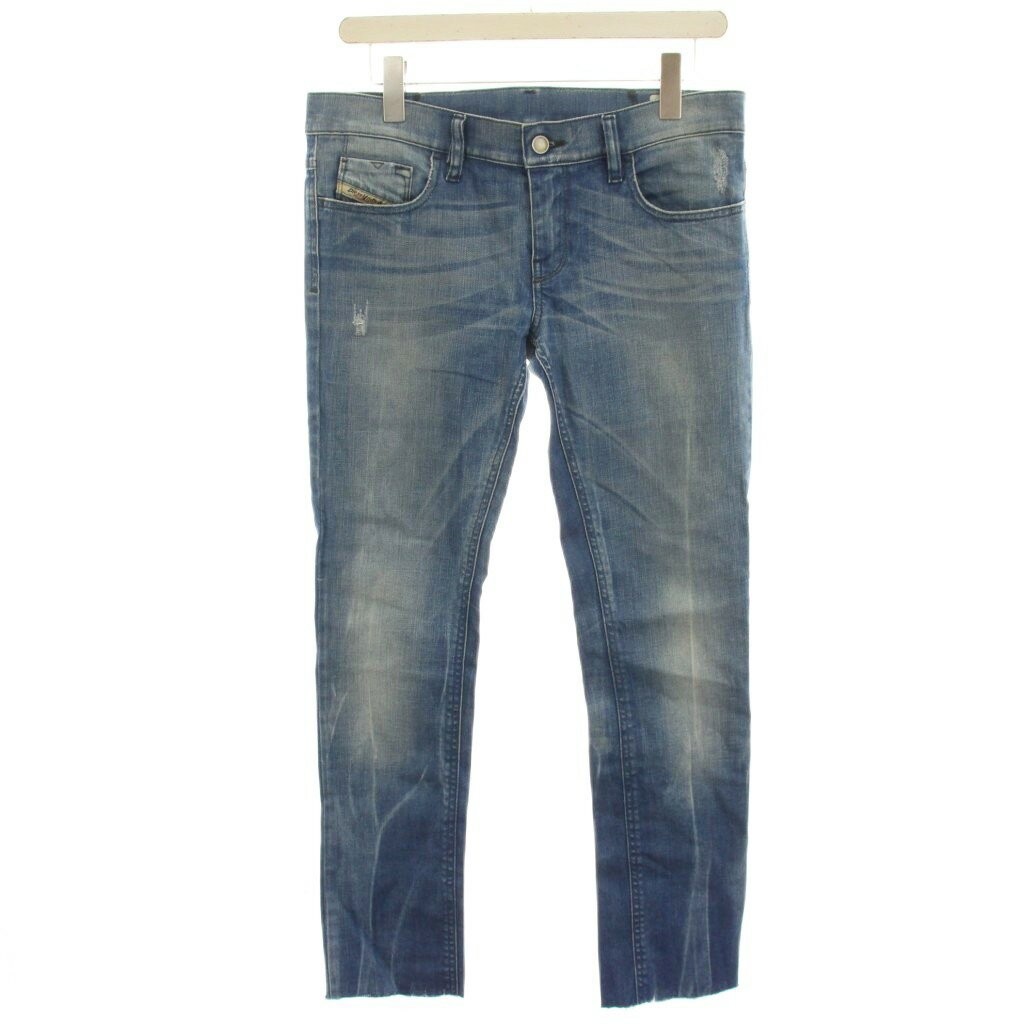 [중고]디젤 DIESEL LIVY 데님 팬츠 청바지 스키니 USED 가공 데미지 가공 컷오프 스터드 W29 L32 하늘색 라이트 블루/HN ■GY53 레이디스 [벡터 헌옷] 260409