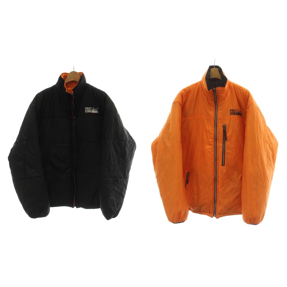 乐天商城 - 【中古】ファーストダウン FIRST DOWN 中綿ジャケット 上着 アウター ジャンパー L 黒 オレンジ 長袖 リバーシブル スタンドカラー FD-44031 /GG ■GY53 メンズ 【ベクトル 古着】 260505