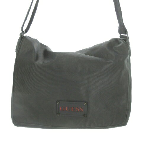 【中古】ゲス GUESS ショルダーバッグ 黒 ブラック ロゴプレート 無地 /AO22 ■GY49 メンズ 【ベクトル 古着】 260420