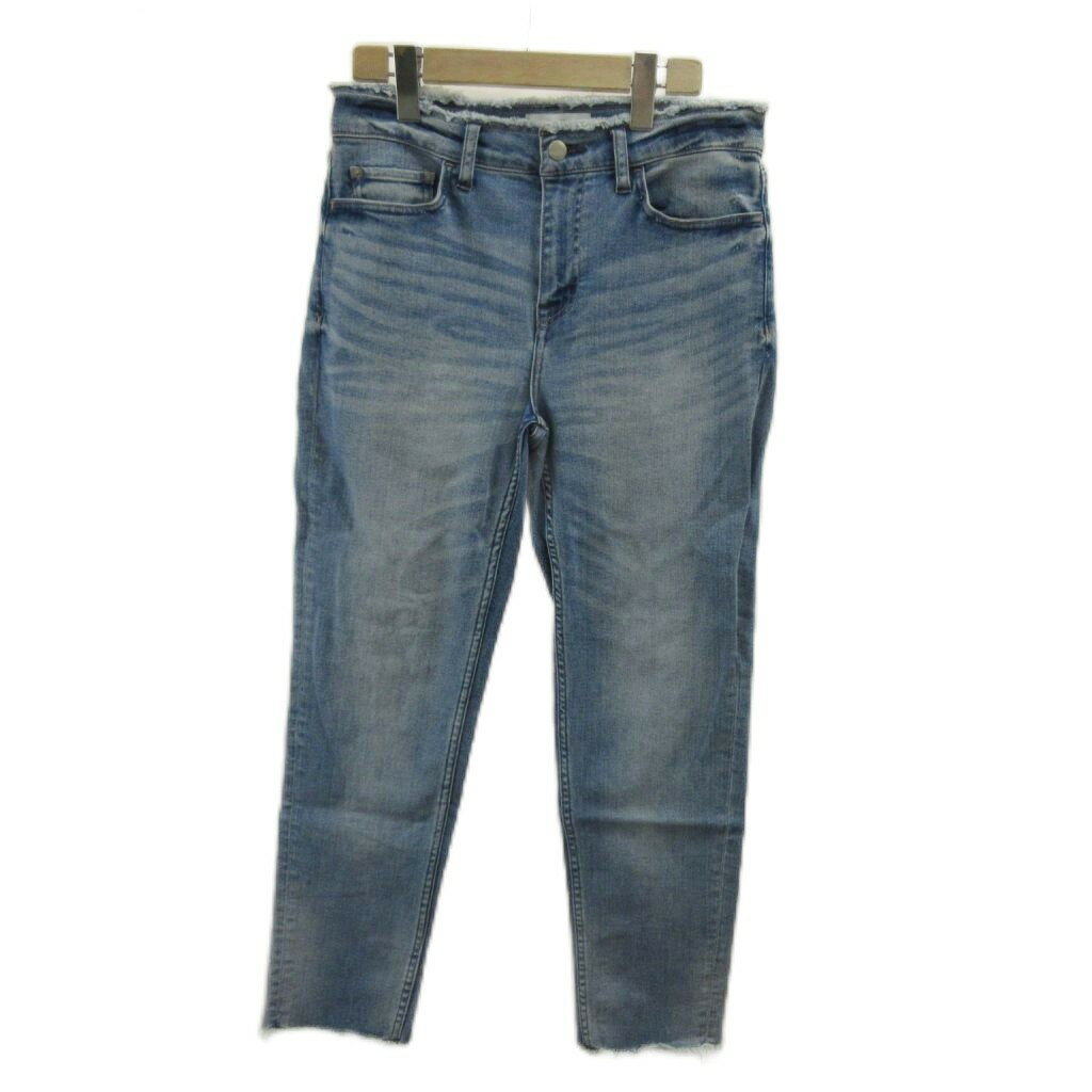 [중고] 헬시 데님 Healthy DENIM 데님 팬츠 청바지 테이퍼드 미드 라이즈 스트레치 컷 오프 25 블루 블루 /XZ ■GY99 여성 [벡터 헌옷] 260328
