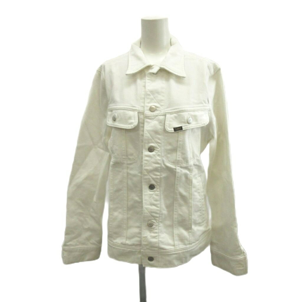 【中古】リー LEE デニムジャケット 上着 L 白 ホワイト 長袖 レギュラーカラー フラップポケット /YU ■GY99 メンズ 【ベクトル 古着】 260330